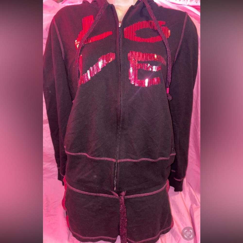 Hard candy sequin bling hoodie and shorts set